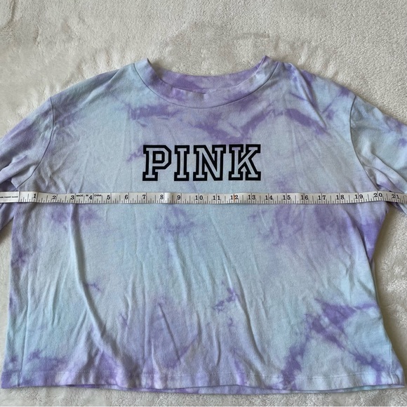 PINK Victoria’s Secret Pastel Tie-Dye Cropped Long Sleeve size Small - Picture 8 of 10